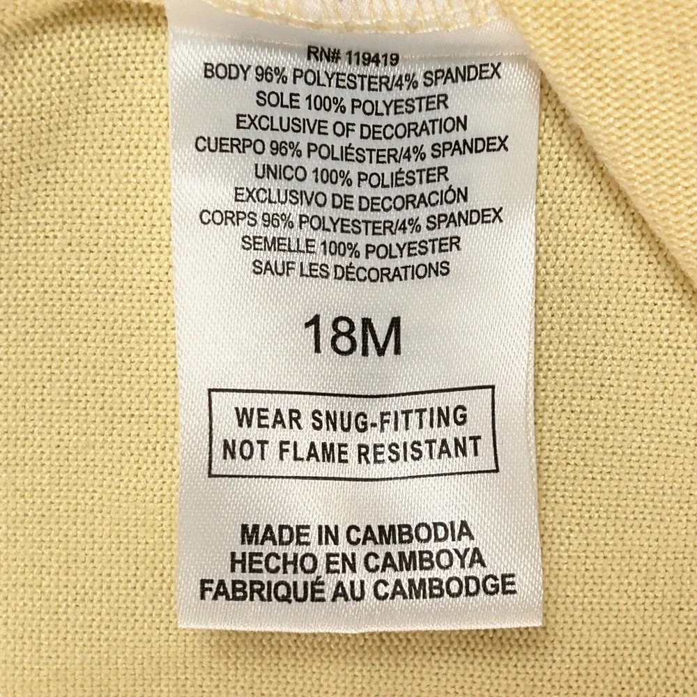 Disney Baby Winnie the Pooh Footed Pajamas Unisex Snug 18M Yellow Classic NWOT